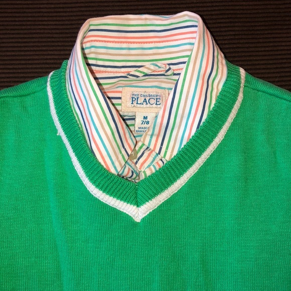 TCP Children’s Place Striped Button Down Vest 7 8 - Picture 2 of 4